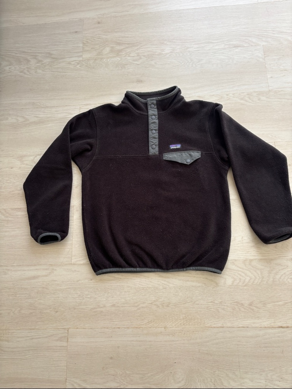 Patagonia Black Kids Snap-Neck Fleece Pullover